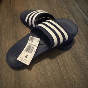 Adidas Blue and White Slides